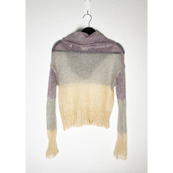 Knitted & Knotted x Anthropologie Women's Sheer Cowl Neck Mohair Blend Sweater S - Picture 3 of 8